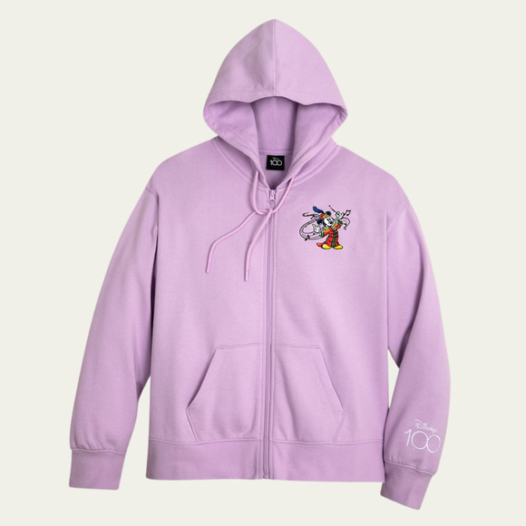 NEW Disney Parks 100 Years of Music And Wonder Purple Hoodie sz Large HTF RARE - Picture 2 of 8